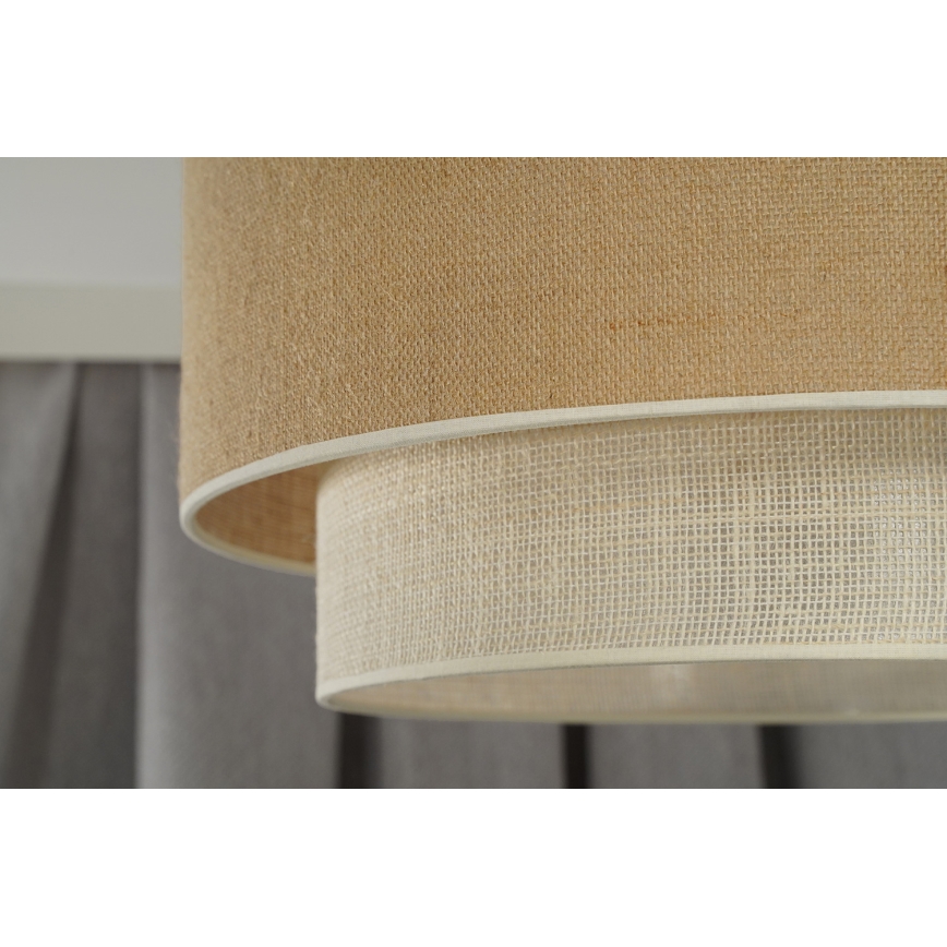 Duolla - Plafón YUTE BOHO 3xE27/15W/230V diá. 60 cm marrón/color crema
