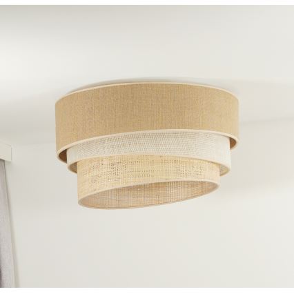 Duolla - Plafón YUTE TRIO 1xE27/15W/230V diá. 45 cm marrón/gris/beige