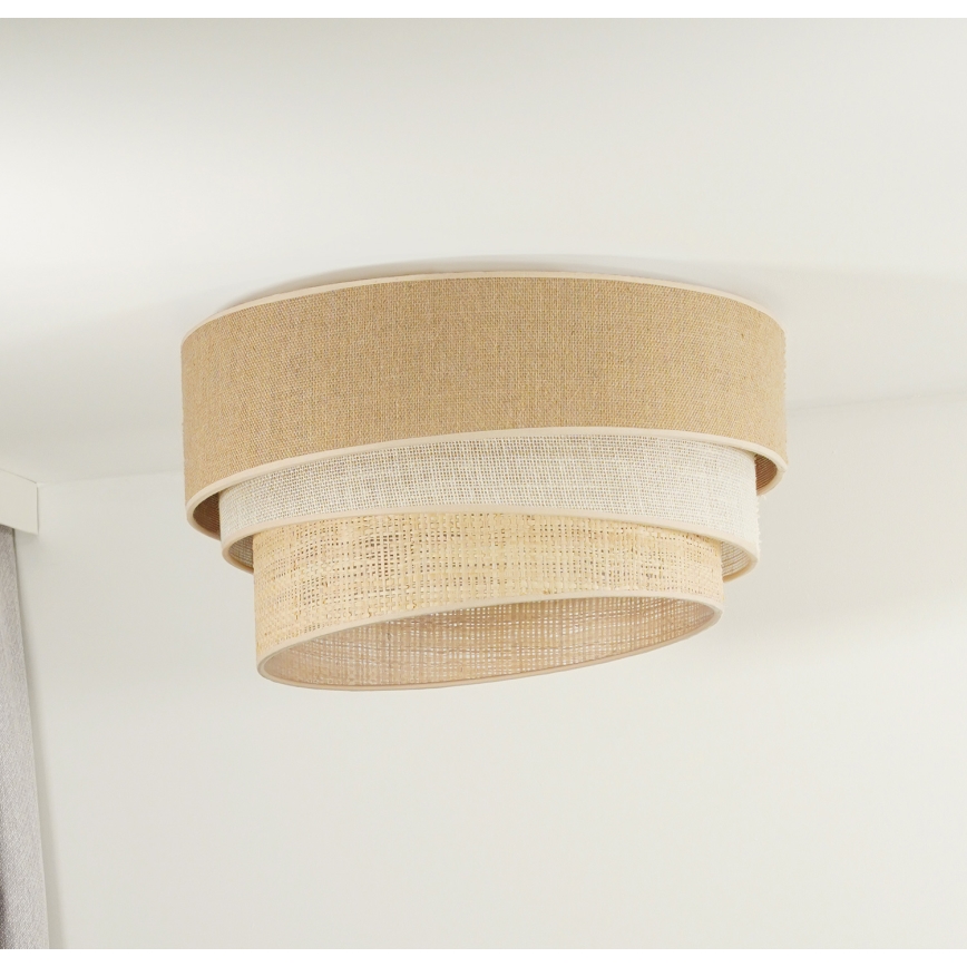 Duolla - Plafón YUTE TRIO 1xE27/15W/230V diá. 45 cm marrón/gris/beige