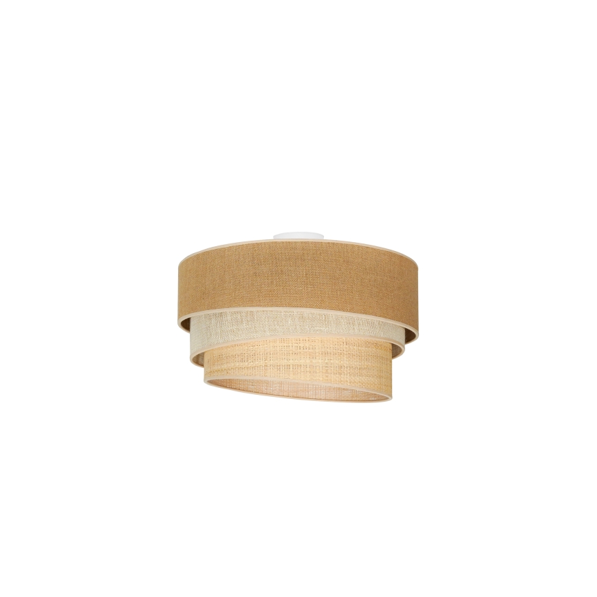 Duolla - Plafón YUTE TRIO 1xE27/15W/230V diá. 45 cm marrón/gris/beige