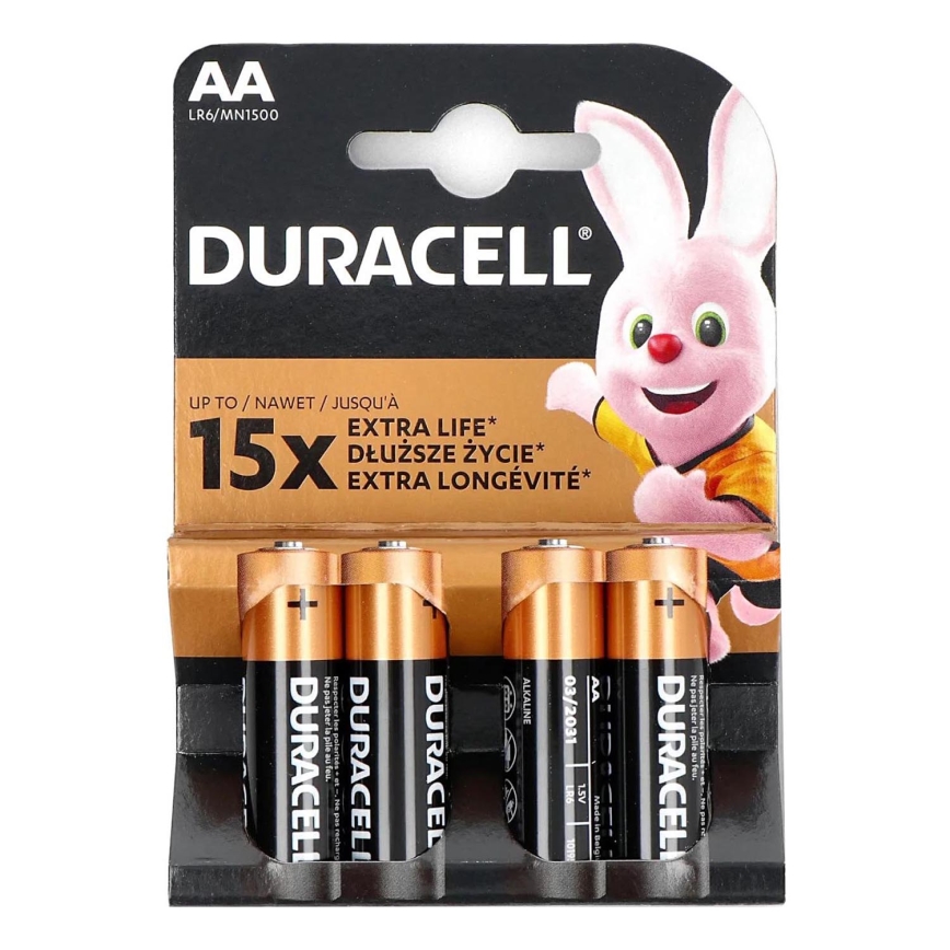 Duracell - 4 pz Batería alcalina Basic LR06/AA 1,5V 2650 mAh