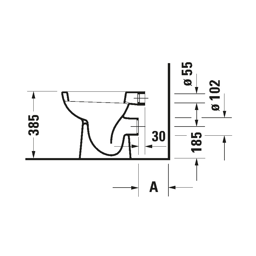 Duravit 21080900002 - Inodoro de suelo D-CODE cerámica/blanco brillante