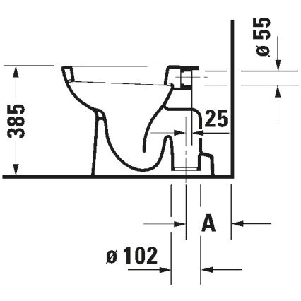 Duravit 21100100002 - Inodoro de pie D-CODE cerámica/blanco brillante