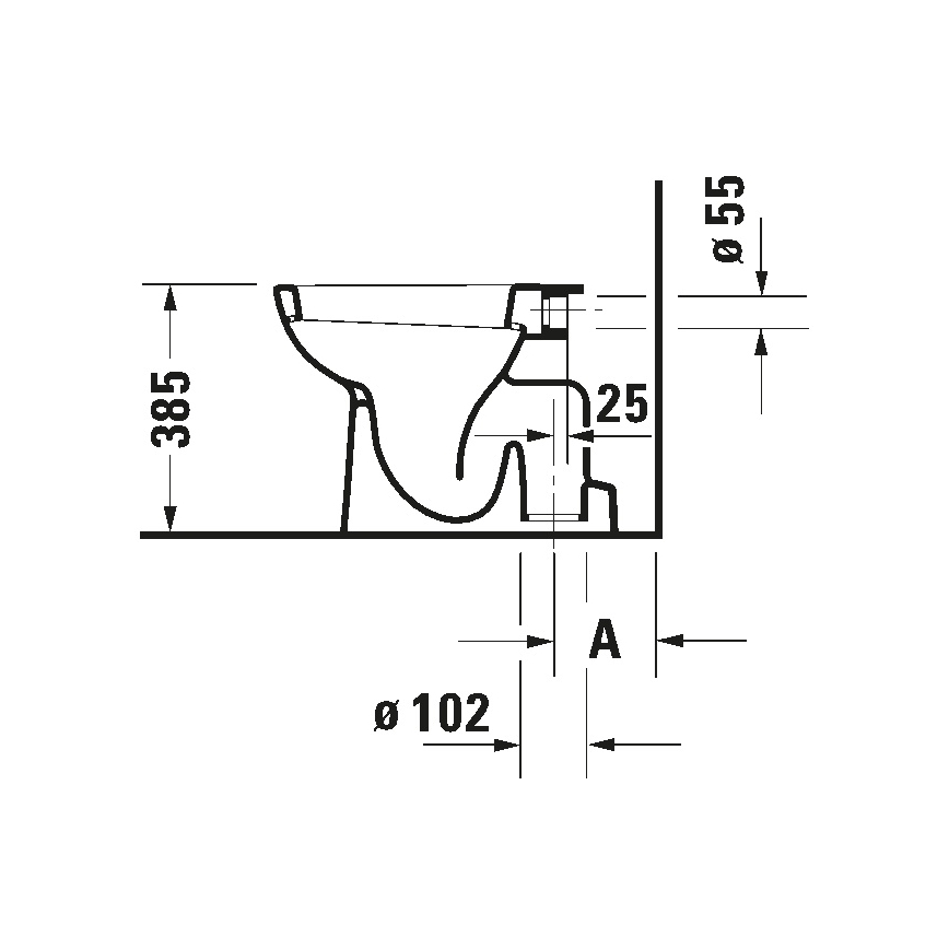 Duravit 21100100002 - Inodoro de pie D-CODE cerámica/blanco brillante