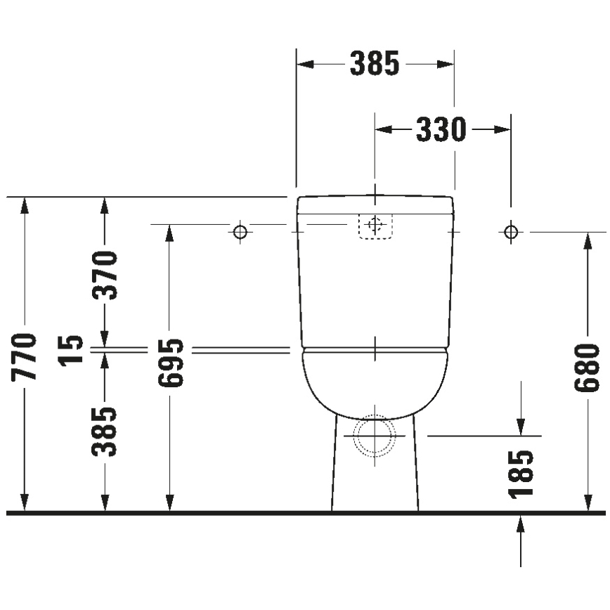 Duravit 21110900002 - Inodoro combinado D-CODE, cerámica / blanco brillante