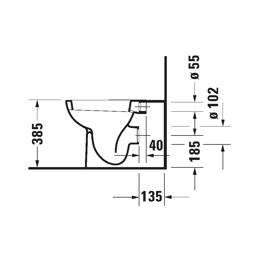 Duravit 21150900002 - Inodoro de pie D-CODE, cerámica, blanco brillante