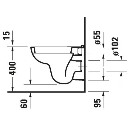 Duravit 22110900002 - Inodoro suspendido D-CODE cerámica/blanco brillante