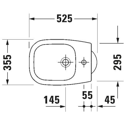 Duravit 22371000002 - Bidé exento D-CODE 35,5x52,5 cm cerámica/blanco brillante