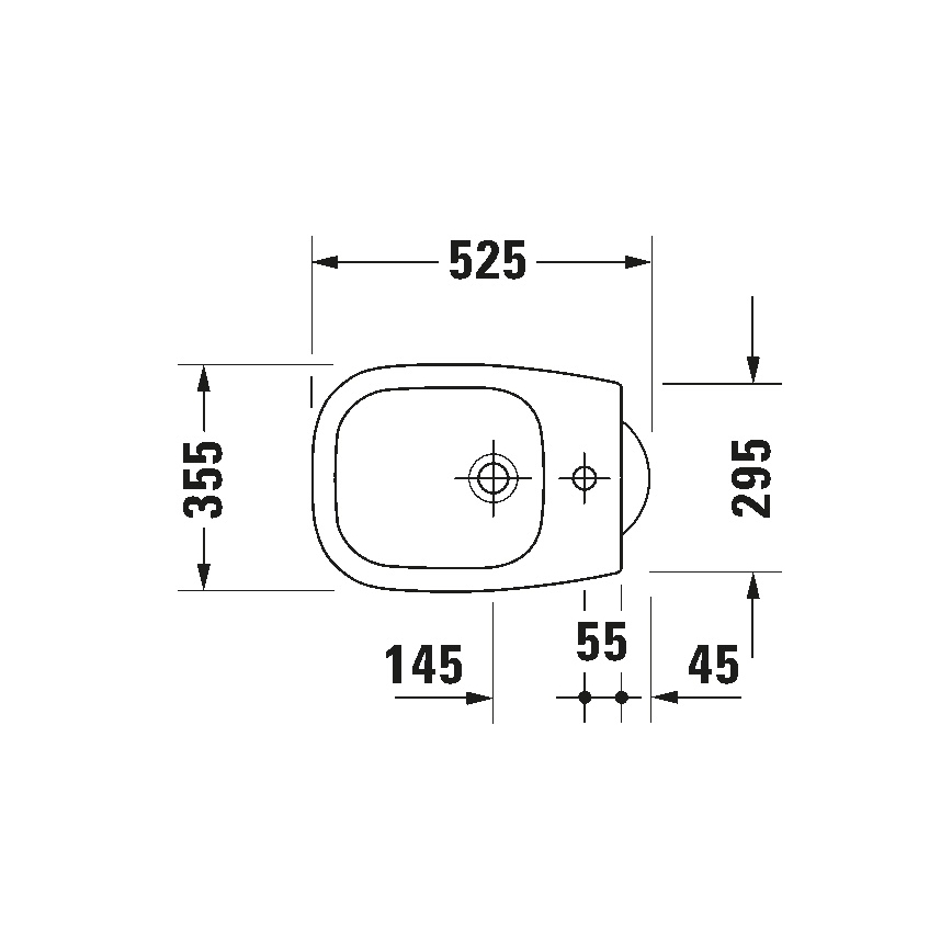 Duravit 22371000002 - Bidé exento D-CODE 35,5x52,5 cm cerámica/blanco brillante