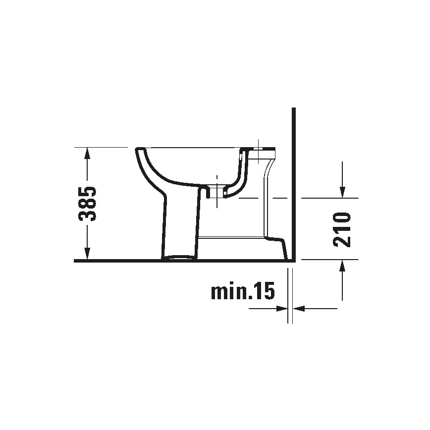 Duravit 22371000002 - Bidé exento D-CODE 35,5x52,5 cm cerámica/blanco brillante