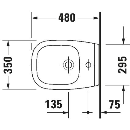 Duravit 22371500002 - Bidé suspendido D-CODE cerámica/blanco brillante