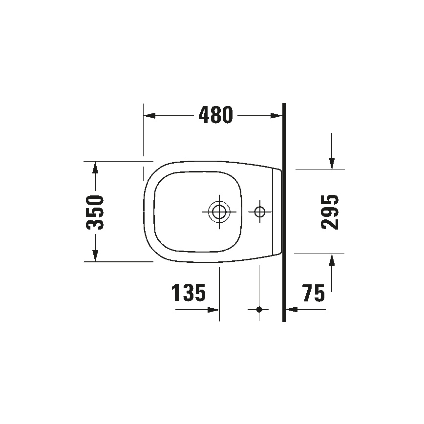 Duravit 22371500002 - Bidé suspendido D-CODE cerámica/blanco brillante