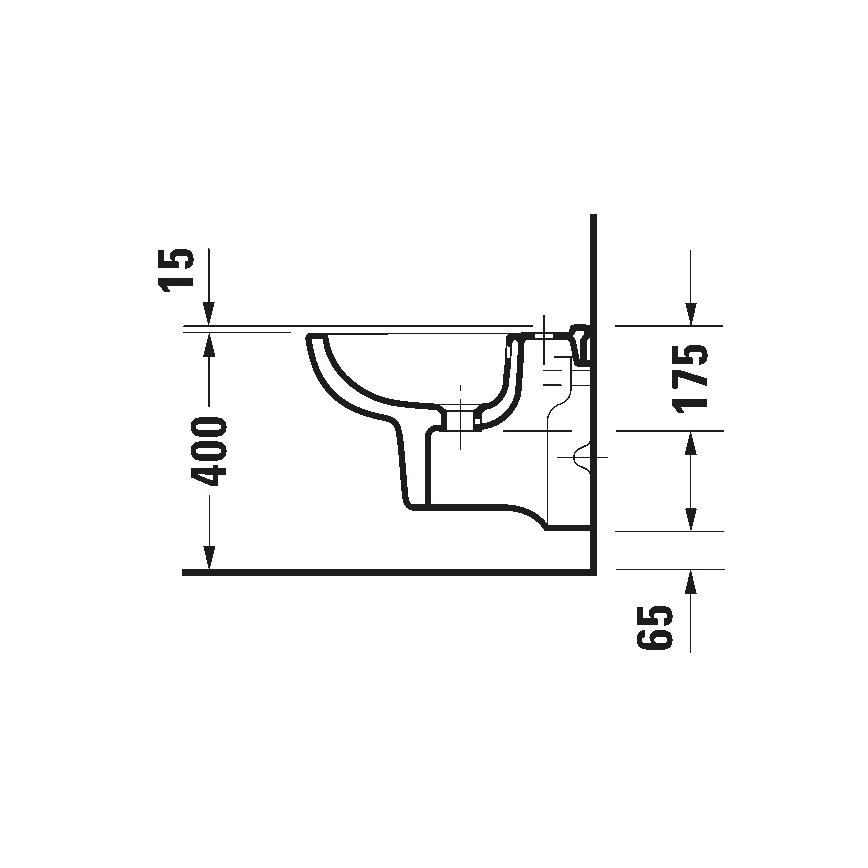 Duravit 22371500002 - Bidé suspendido D-CODE cerámica/blanco brillante