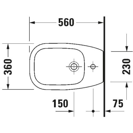 Duravit 22411000002 - Bidé de pie D-CODE 35,5x52,5 cm cerámica/blanco brillante