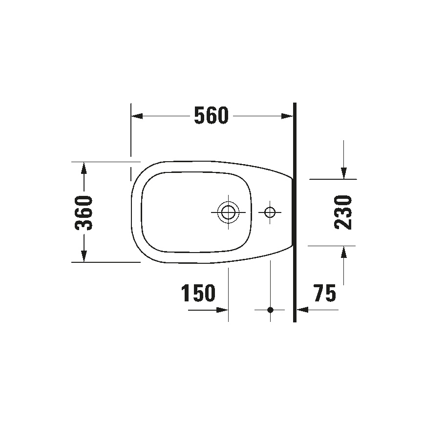 Duravit 22411000002 - Bidé de pie D-CODE 35,5x52,5 cm cerámica/blanco brillante
