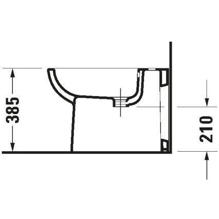 Duravit 22411000002 - Bidé de pie D-CODE 35,5x52,5 cm cerámica/blanco brillante