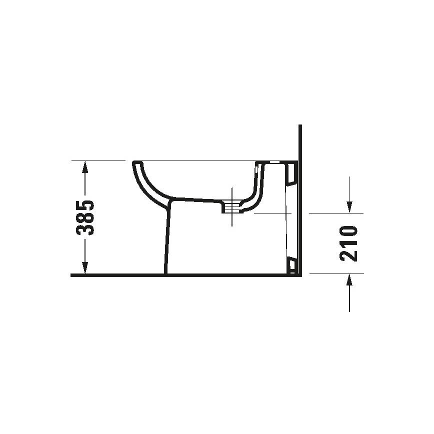 Duravit 22411000002 - Bidé de pie D-CODE 35,5x52,5 cm cerámica/blanco brillante