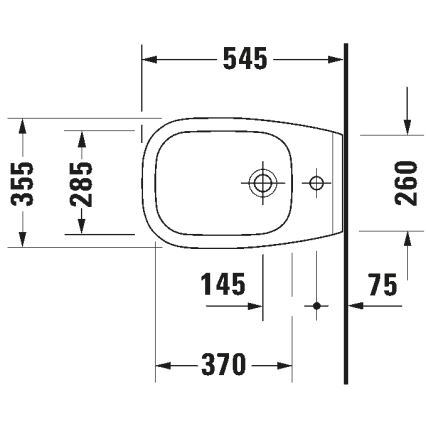 Duravit 22571500002 - Bidé suspendido D-CODE, cerámica/blanco brillante