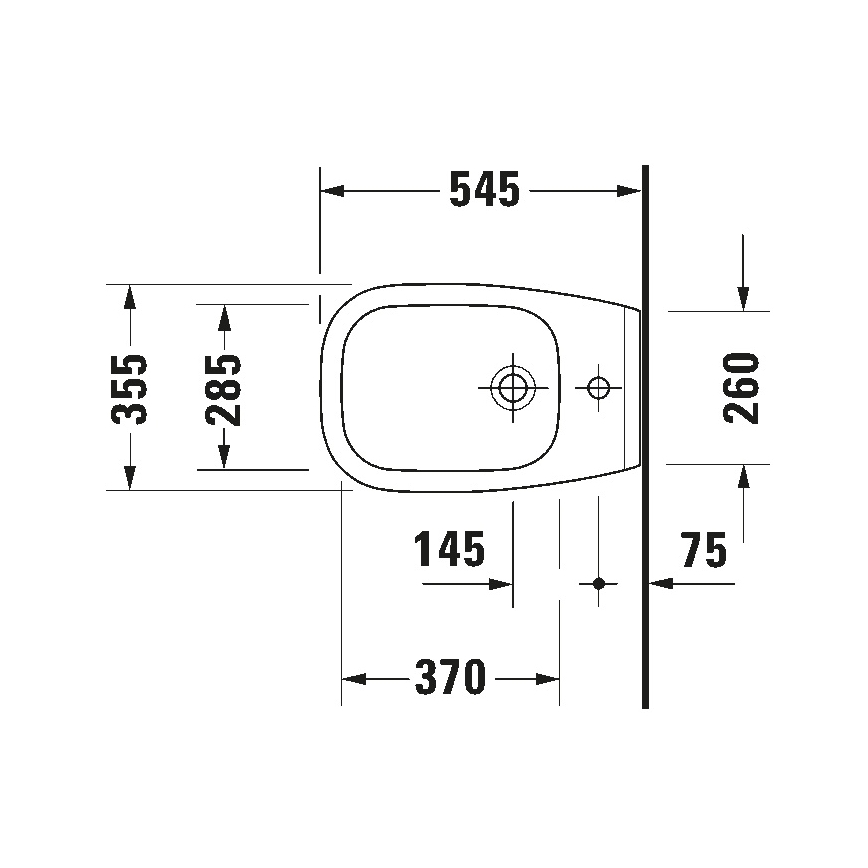 Duravit 22571500002 - Bidé suspendido D-CODE, cerámica/blanco brillante
