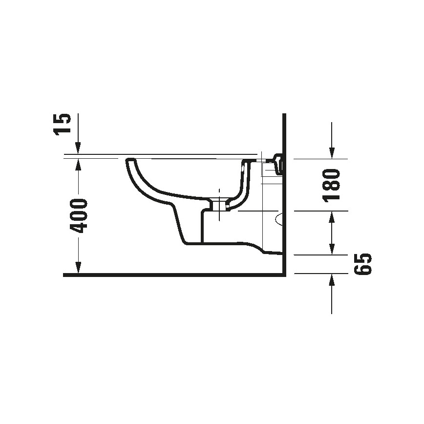 Duravit 22571500002 - Bidé suspendido D-CODE, cerámica/blanco brillante