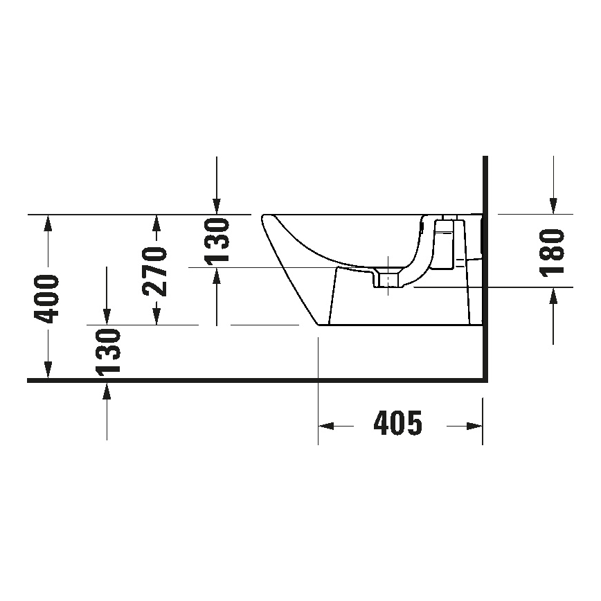 Duravit 2294150000 - Bidé suspendido D-NEO de cerámica / blanco brillante