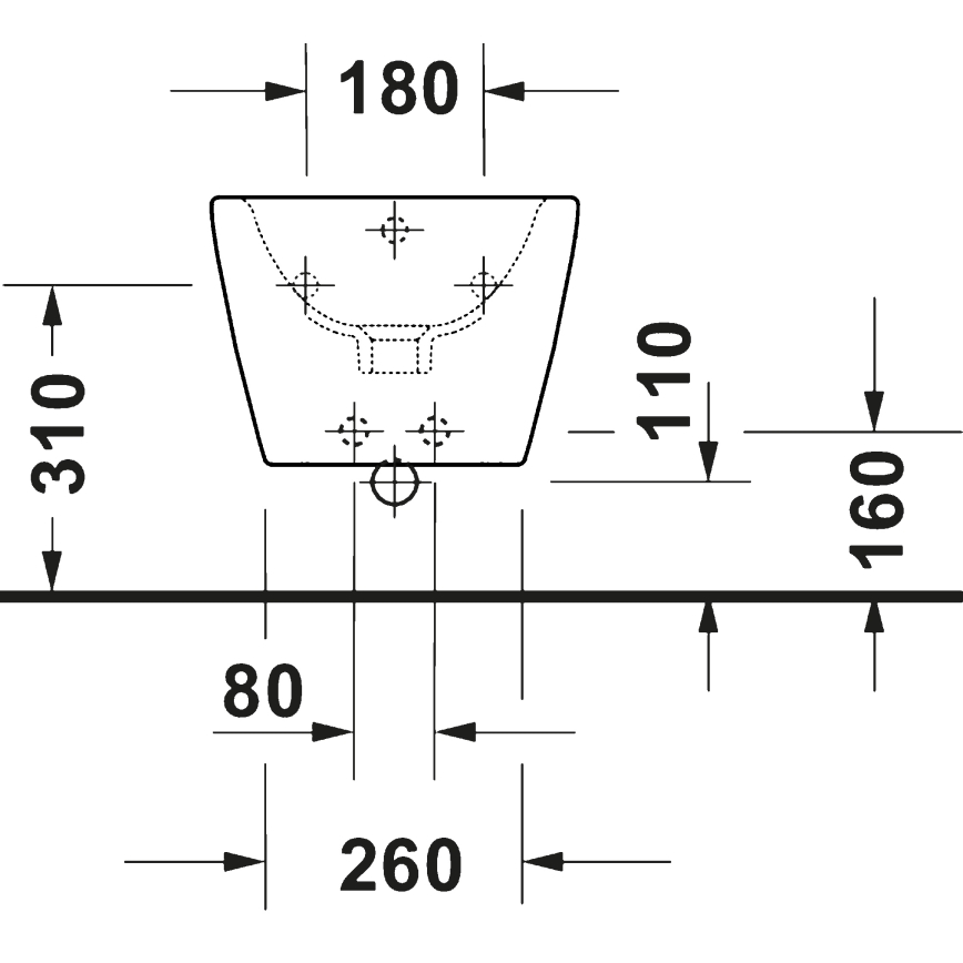 Duravit 2294150000 - Bidé suspendido D-NEO de cerámica / blanco brillante