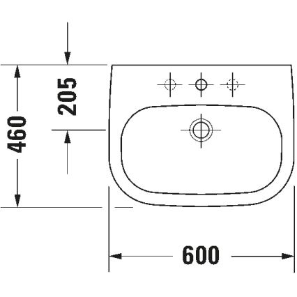 Duravit 23106000002 - Lavabo suspendido D-CODE 60x46 cm cerámica/blanco brillante