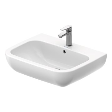 Duravit 23106500002 - Lavabo mural D-CODE 65 x 50 cm, cerámica, blanco brillante
