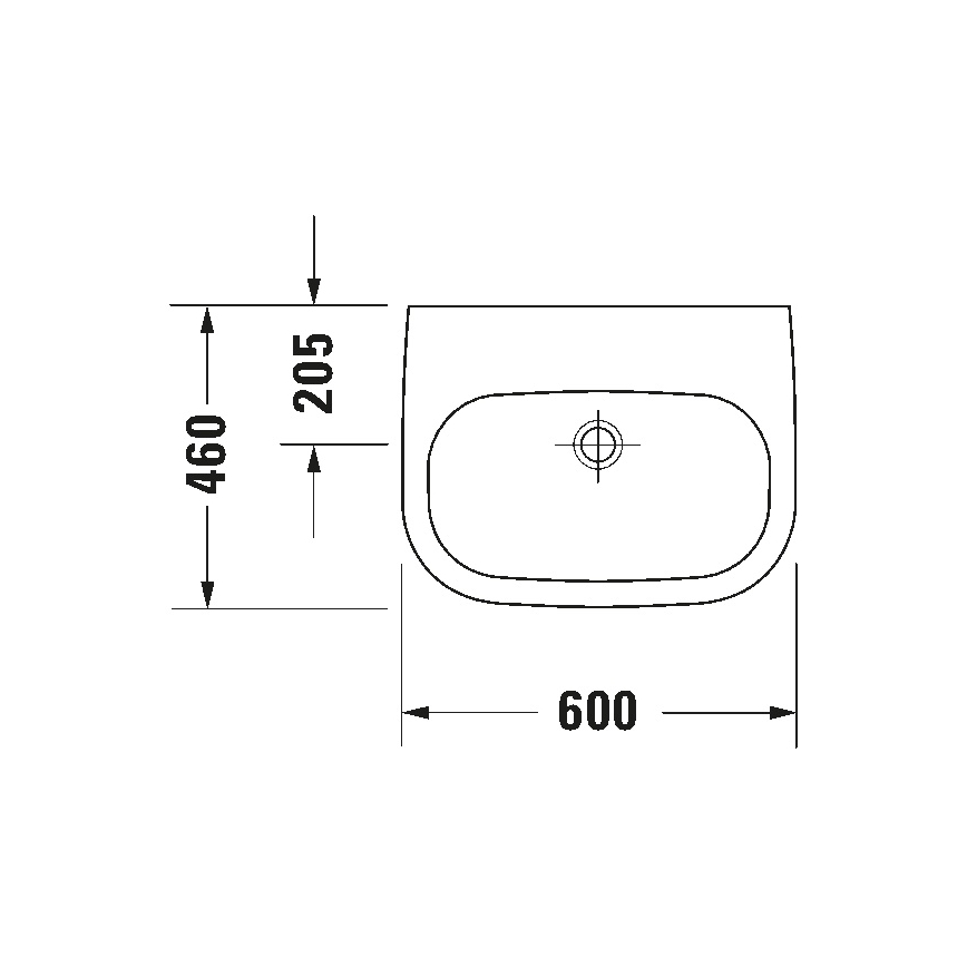 Duravit 23116000702 - Lavabo suspendido D-CODE 60x46 cm cerámica/blanco brillante