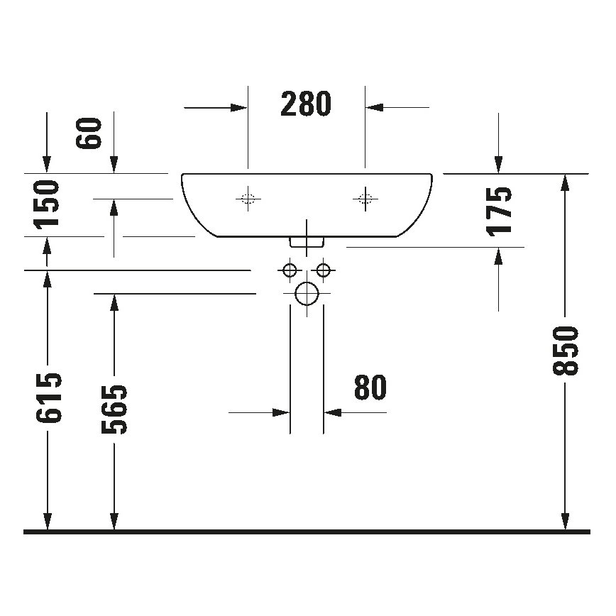 Duravit 23116000702 - Lavabo suspendido D-CODE 60x46 cm cerámica/blanco brillante