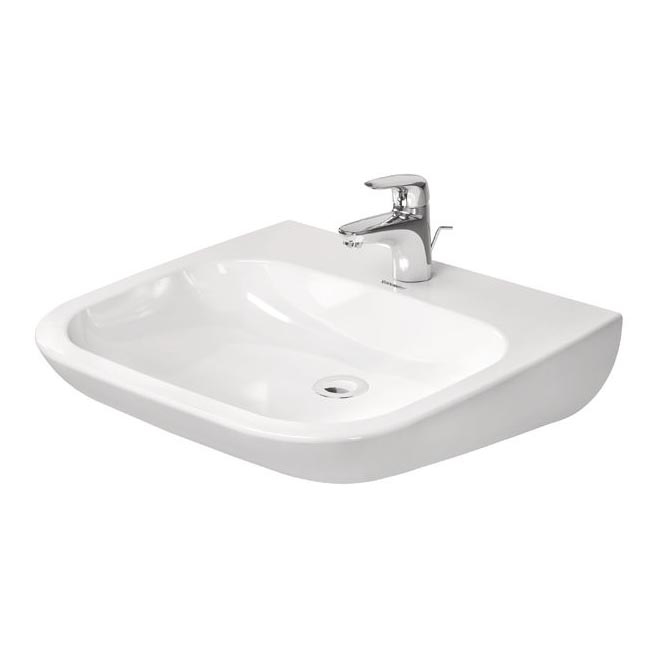 Duravit 23136000002 - Lavabo suspendido D-CODE 60x55 cm, cerámica, blanco brillante