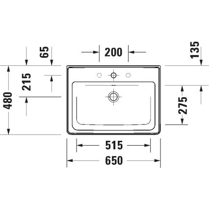 Duravit 2367650060 - Lavabo suspendido D-NEO 65 x 48 cm cerámica/blanco brillante