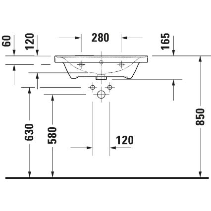 Duravit 2367650060 - Lavabo suspendido D-NEO 65 x 48 cm cerámica/blanco brillante