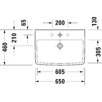 Duravit 23756500002 - Lavabo suspendido D-NEO 65x46 cm cerámica/blanco brillante