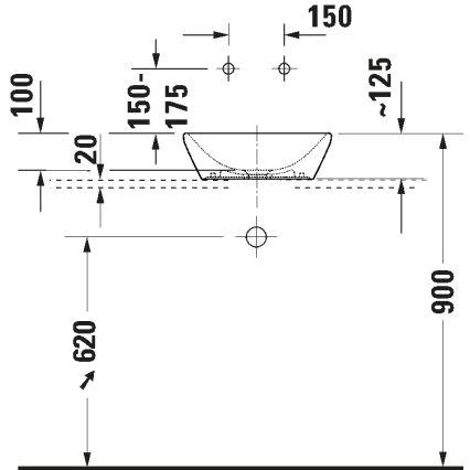 Duravit 2397400070 - Lavabo de encimera D-NEO 40x40 cm cerámica/blanco brillante