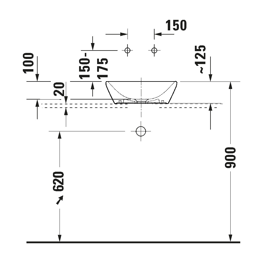 Duravit 2397400070 - Lavabo de encimera D-NEO 40x40 cm cerámica/blanco brillante
