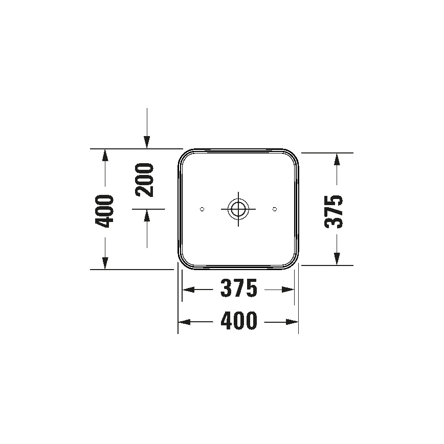 Duravit 2397400070 - Lavabo de encimera D-NEO 40x40 cm cerámica/blanco brillante