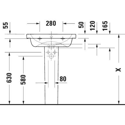 Duravit 23996000002 - Lavabo suspendido D-CODE 60x48 cm cerámica/blanco brillante