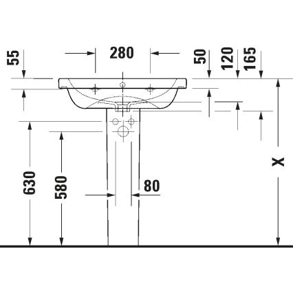 Duravit 23996500002 - Lavabo suspendido D-CODE 65x48 cm cerámica/blanco brillante