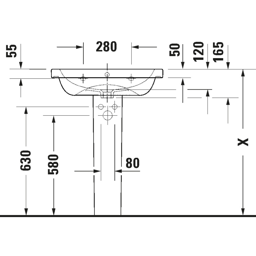 Duravit 23996500002 - Lavabo suspendido D-CODE 65x48 cm cerámica/blanco brillante