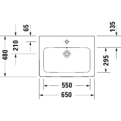 Duravit 23996500002 - Lavabo suspendido D-CODE 65x48 cm cerámica/blanco brillante