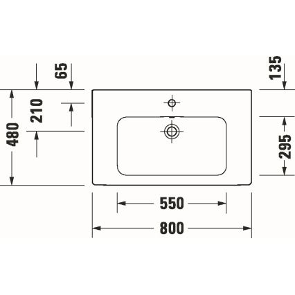 Duravit 23998000002 - Lavabo suspendido D-CODE 80x48 cm cerámica/blanco brillante