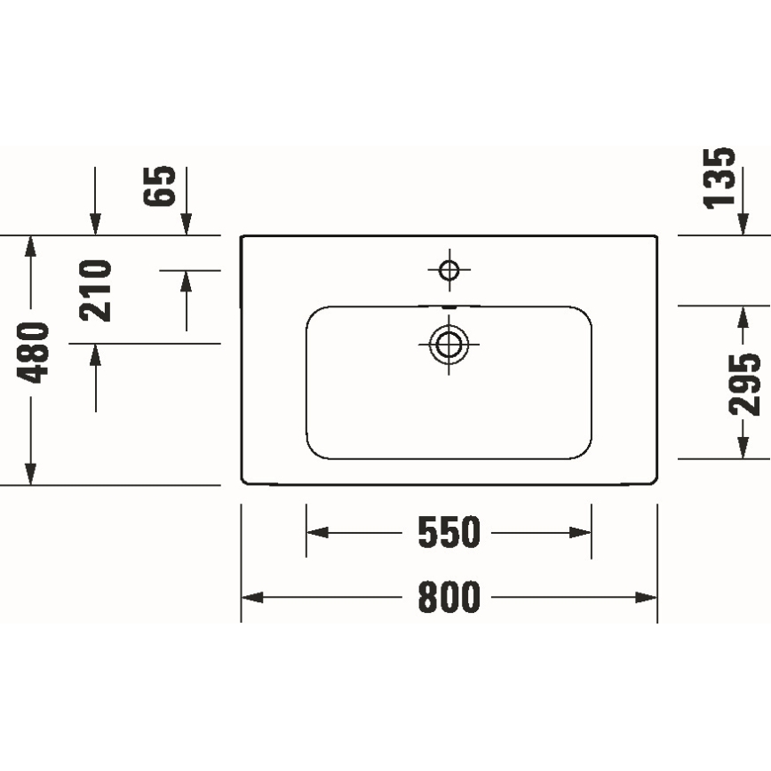 Duravit 23998000002 - Lavabo suspendido D-CODE 80x48 cm cerámica/blanco brillante