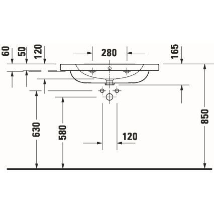 Duravit 23998000002 - Lavabo suspendido D-CODE 80x48 cm cerámica/blanco brillante