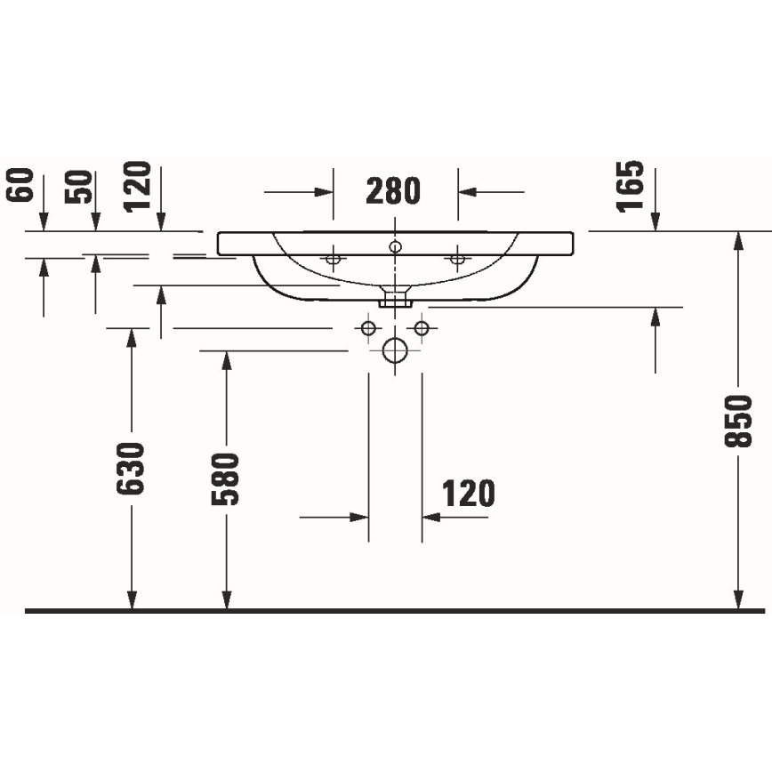 Duravit 23998000002 - Lavabo suspendido D-CODE 80x48 cm cerámica/blanco brillante