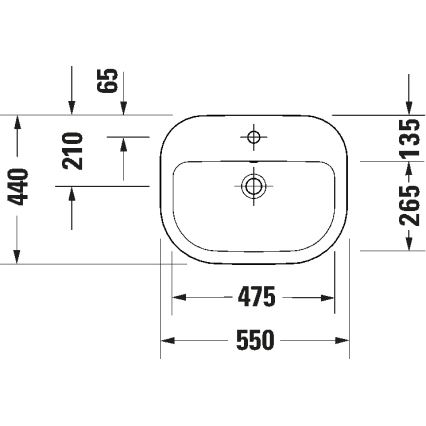 Duravit 24025500002 - Lavabo suspendido D-CODE 55x44 cm cerámica/blanco brillante