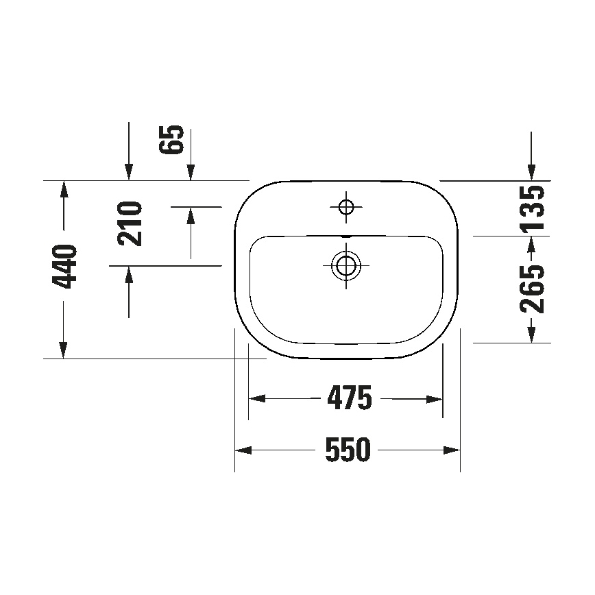 Duravit 24025500002 - Lavabo suspendido D-CODE 55x44 cm cerámica/blanco brillante