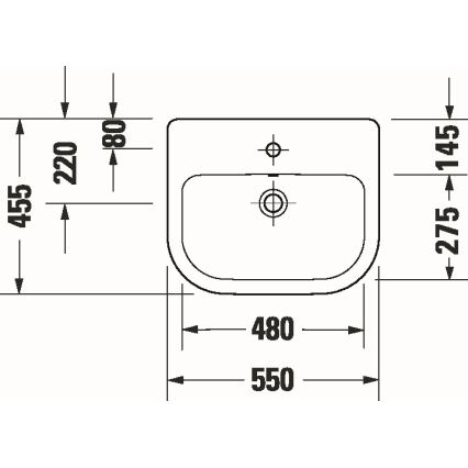 Duravit 24035500002 - Lavabo encastrado D-CODE 55x45,5 cm cerámica/blanco brillante
