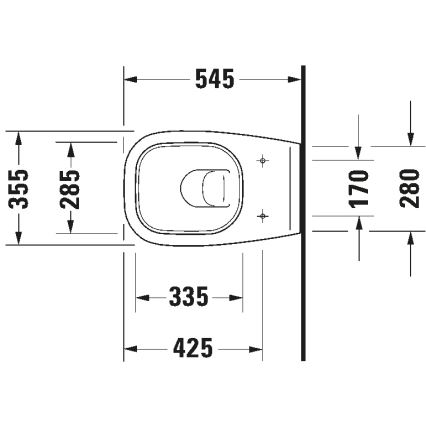 Duravit 25350900002 - Inodoro suspendido D-CODE de cerámica, blanco brillante