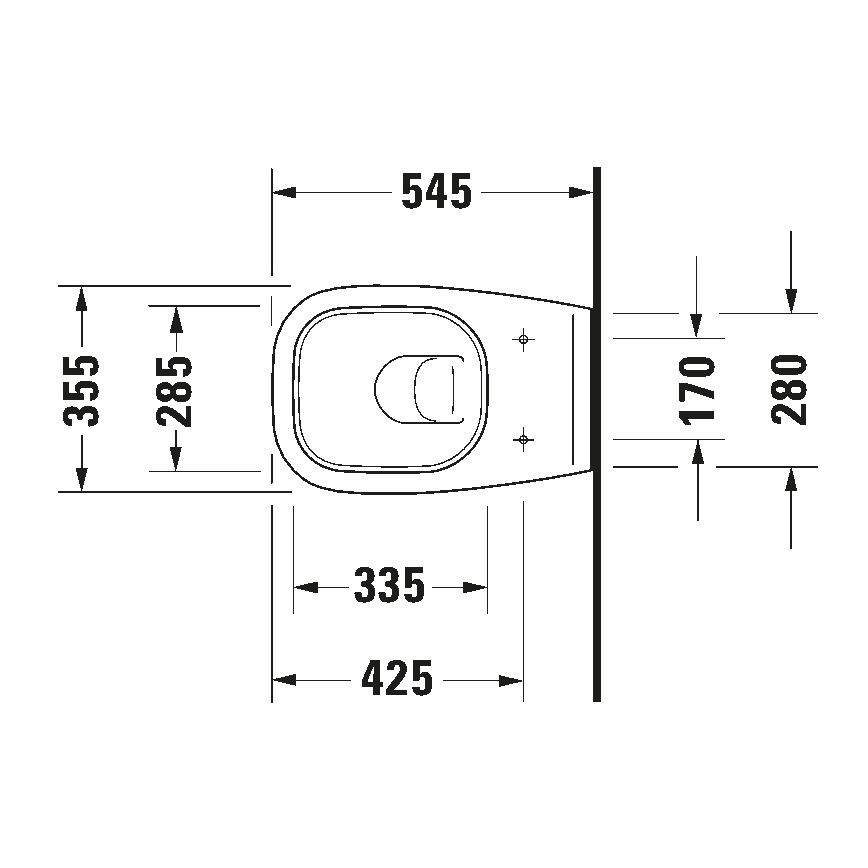 Duravit 25350900002 - Inodoro suspendido D-CODE de cerámica, blanco brillante